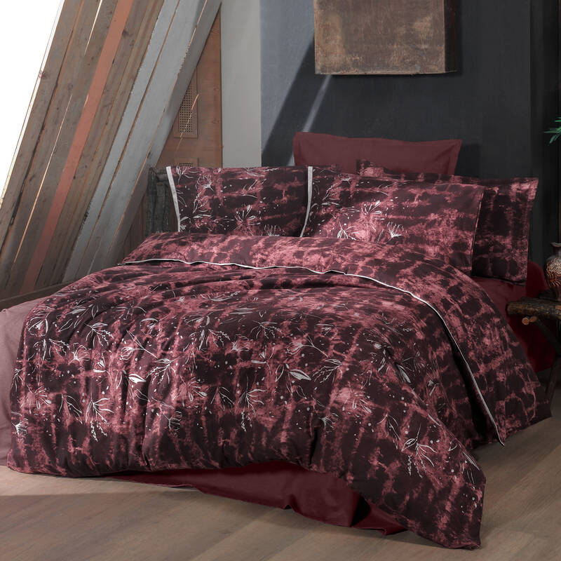 DORYANA FLANEL KING SIZE BORDO NEVRESİM TAKIMI