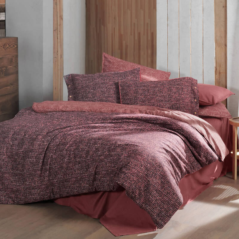 GLAMIS FLANEL KING SIZE NEVRESİM TAKIMI BORDO