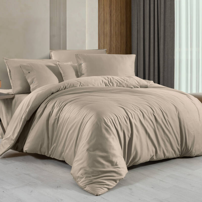 MONOCHROME SATEN KING SIZE NEVRESİM TAKIMI NATURAL BEIGE