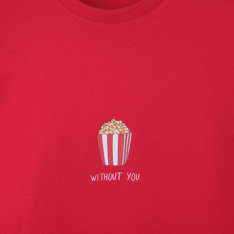 WITHOUT YOU KIRMIZI SWEATSHIRT